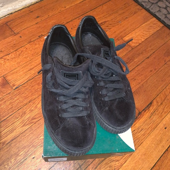 puma platform velvet crushed gem